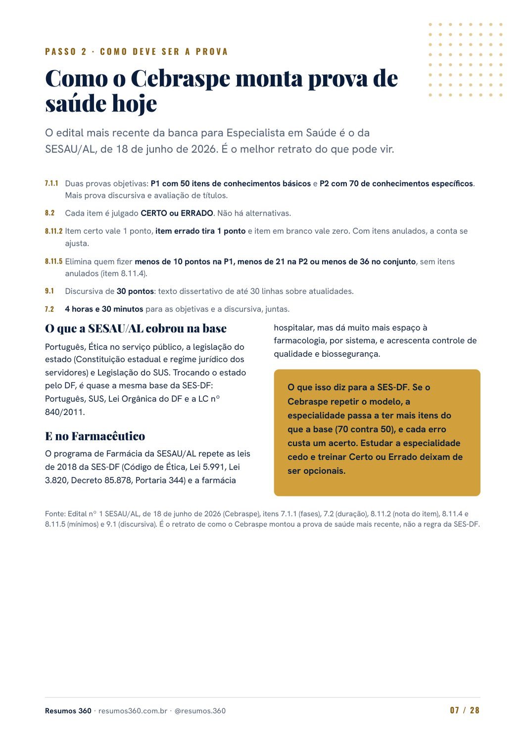 Página 7 do mini guia SES-DF. O texto está disponível abaixo.