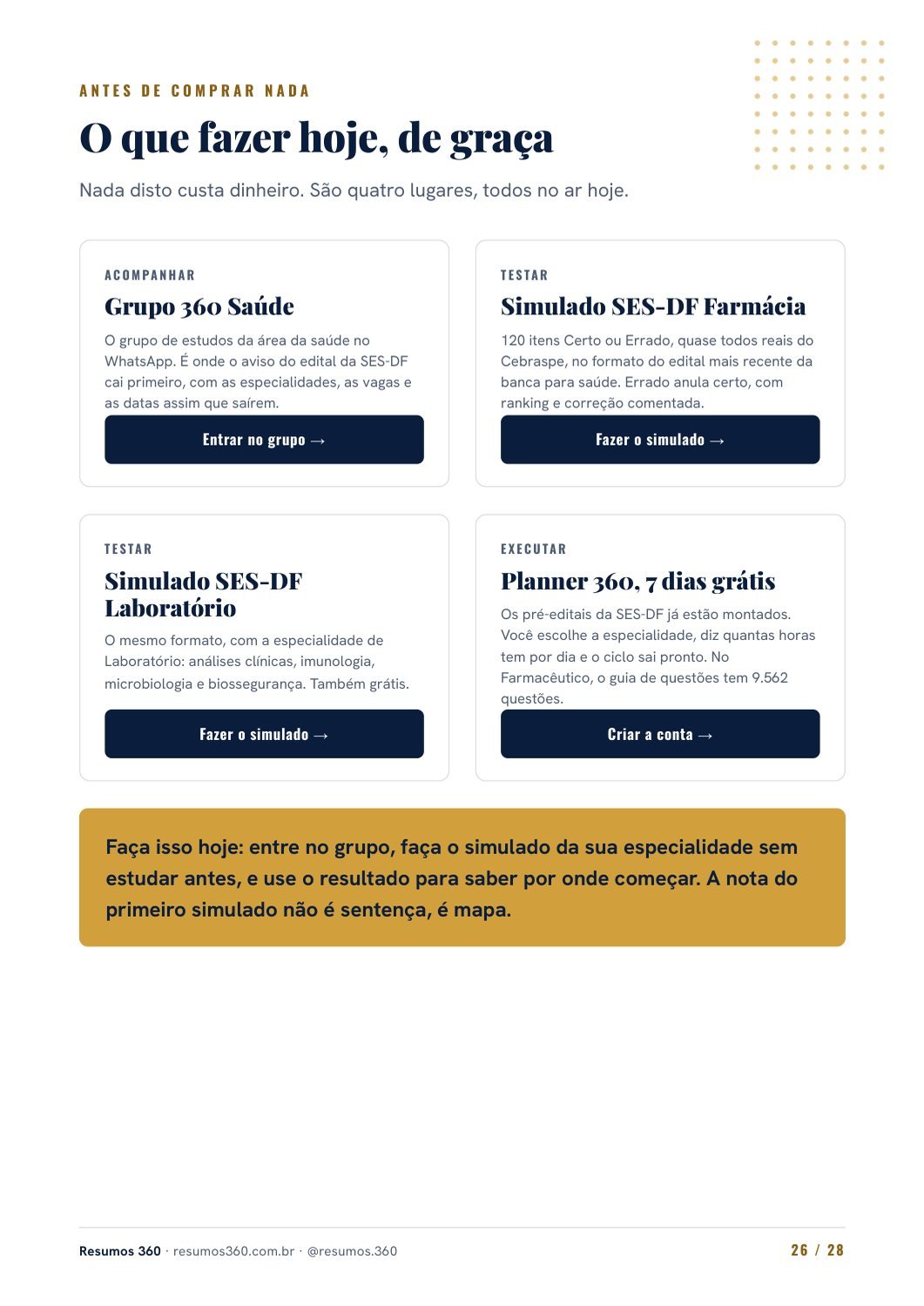 Página 26 do mini guia SES-DF. O texto está disponível abaixo.