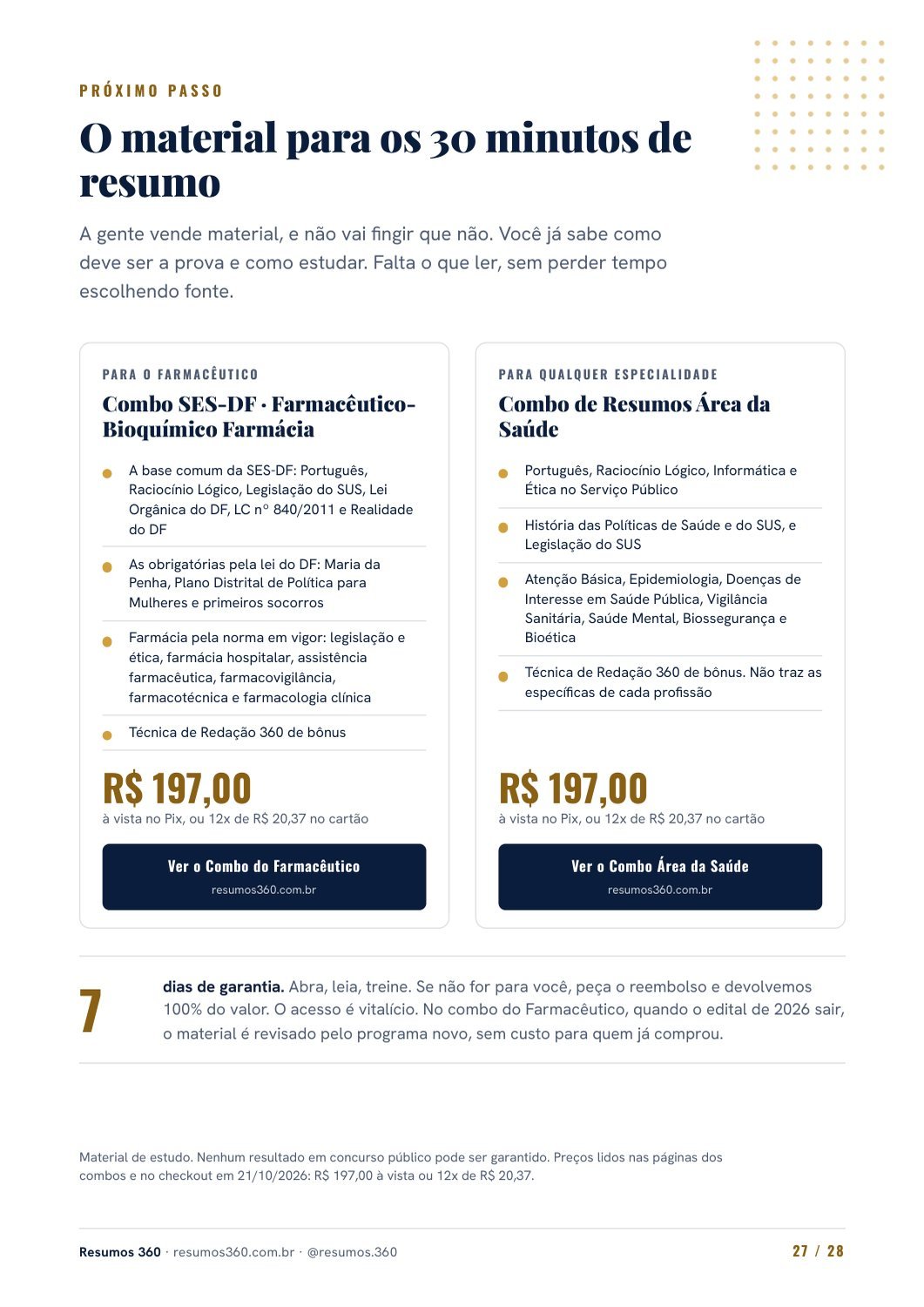 Página 27 do mini guia SES-DF. O texto está disponível abaixo.
