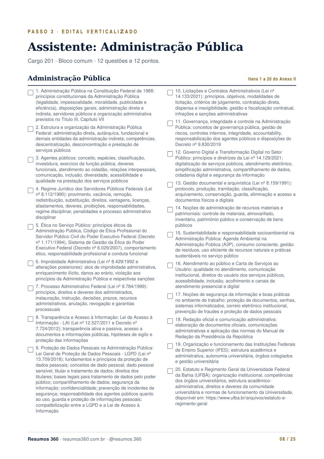 Página 8 do mini guia UFBA. O texto está disponível abaixo.