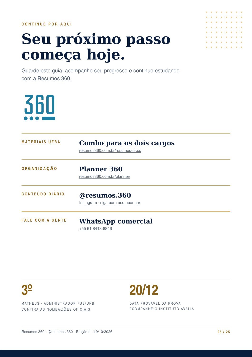 Página 25 do mini guia UFBA. O texto está disponível abaixo.