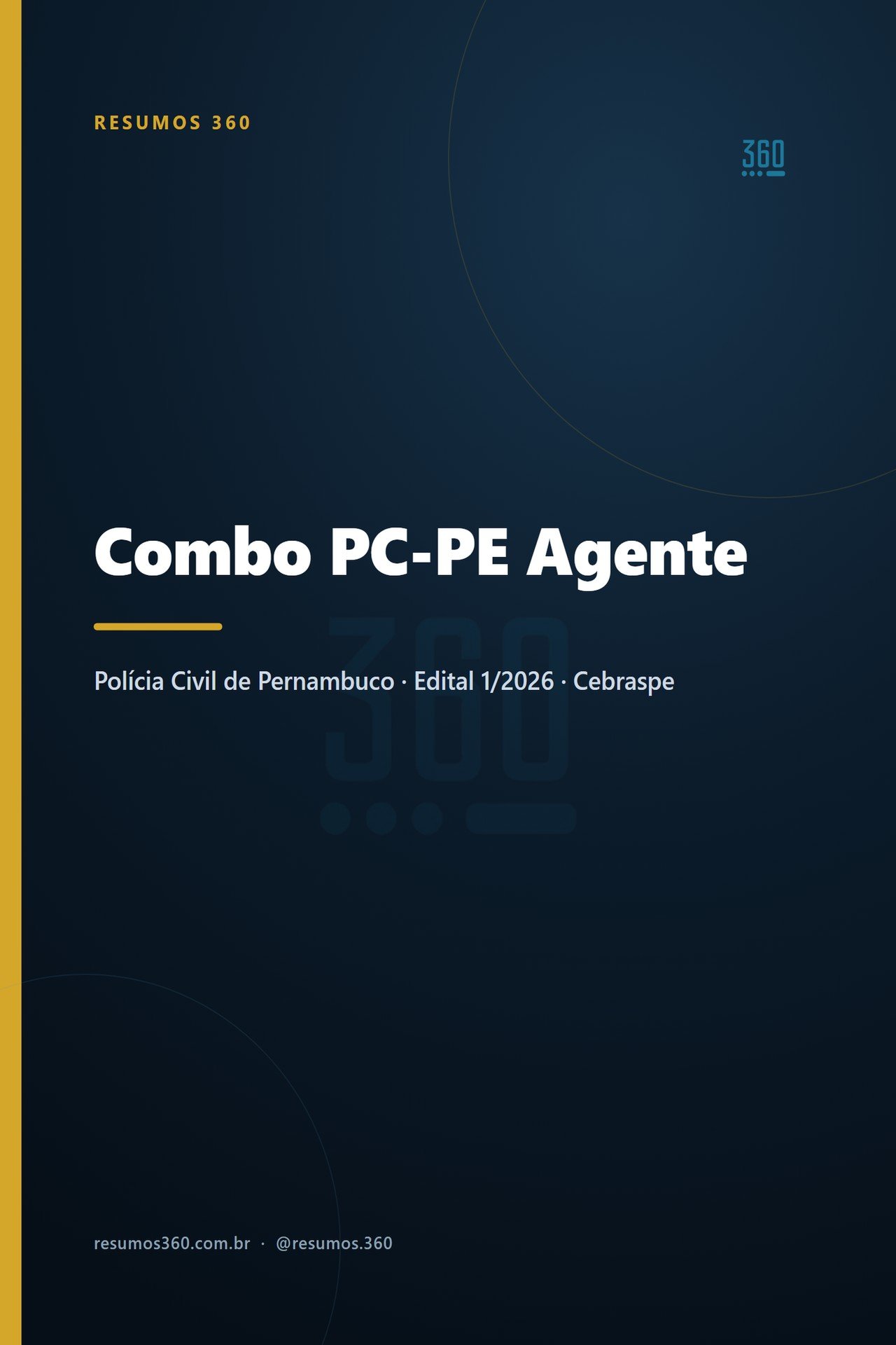 Capa: Combo PC-PE 2026 · Agente de Polícia