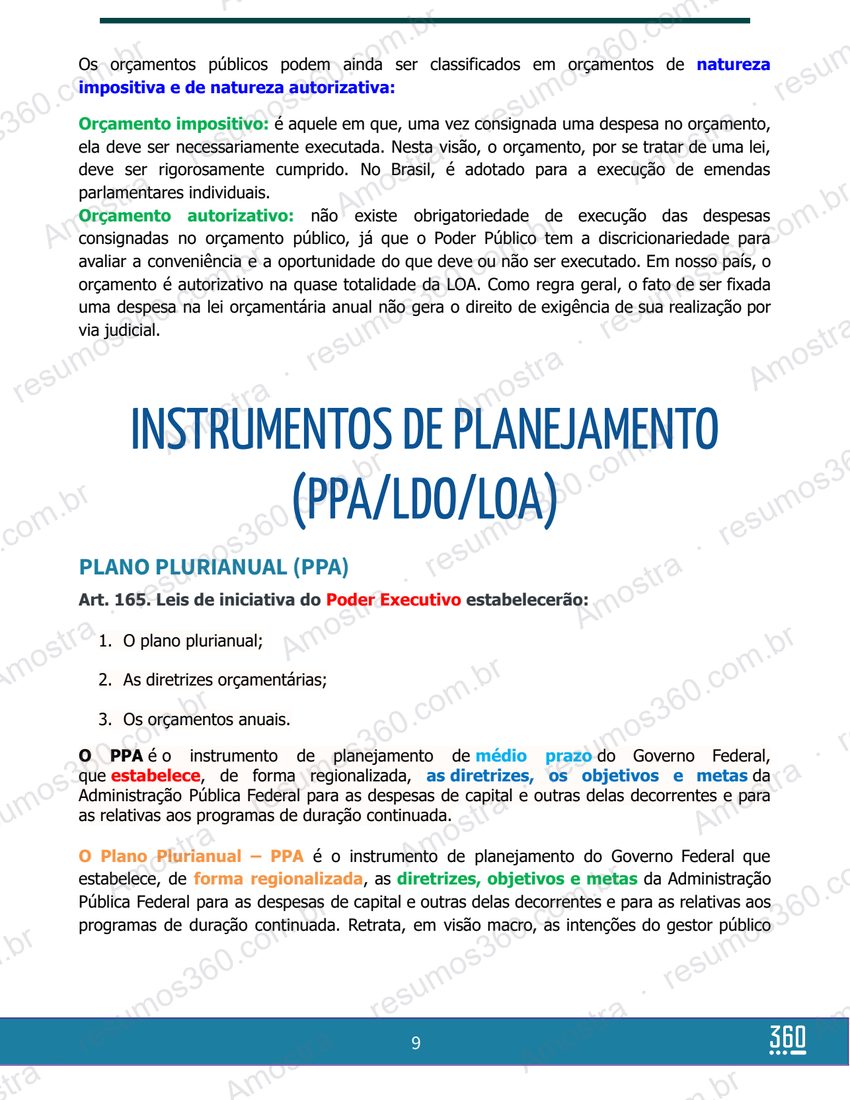 Página do material Resumo Administração Financeira e Orçamentária