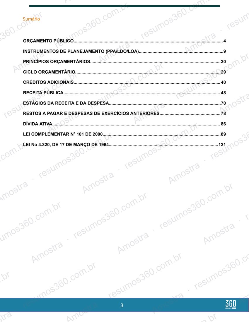 Página do material Resumo Administração Financeira e Orçamentária