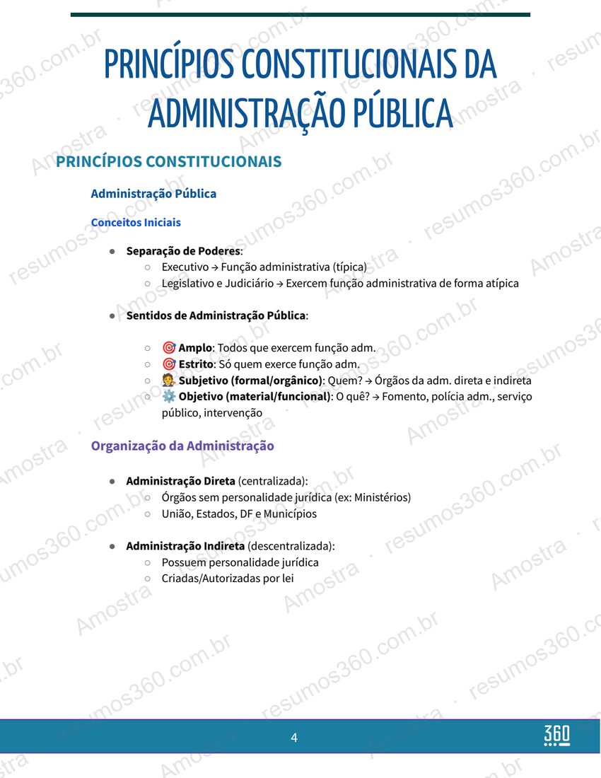 Página do material Resumo Administração Pública