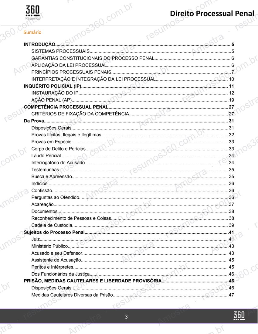 Página do material Resumo de Direito Processual Penal