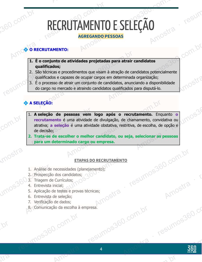 Página do material Resumo de Gestão de Pessoas