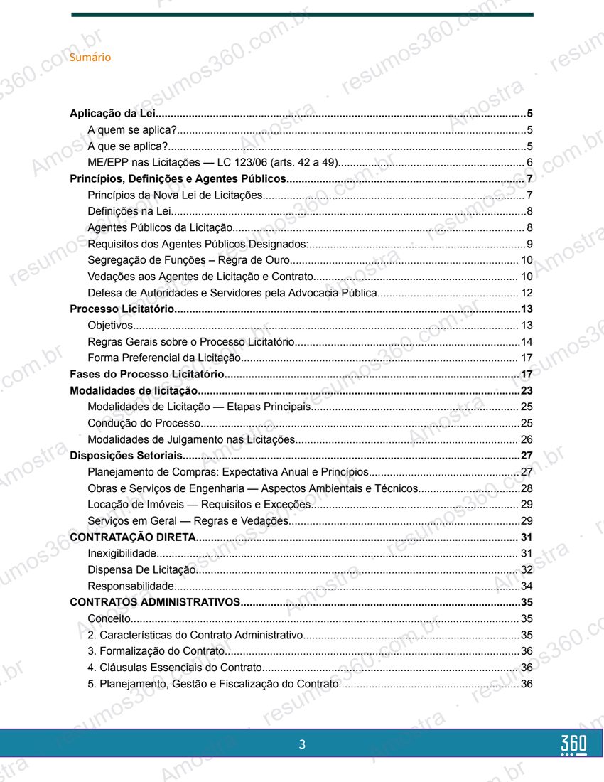 Página do material Resumo de Licitações e Contratos