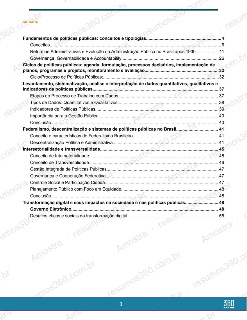 Página do material Resumo de Políticas Públicas