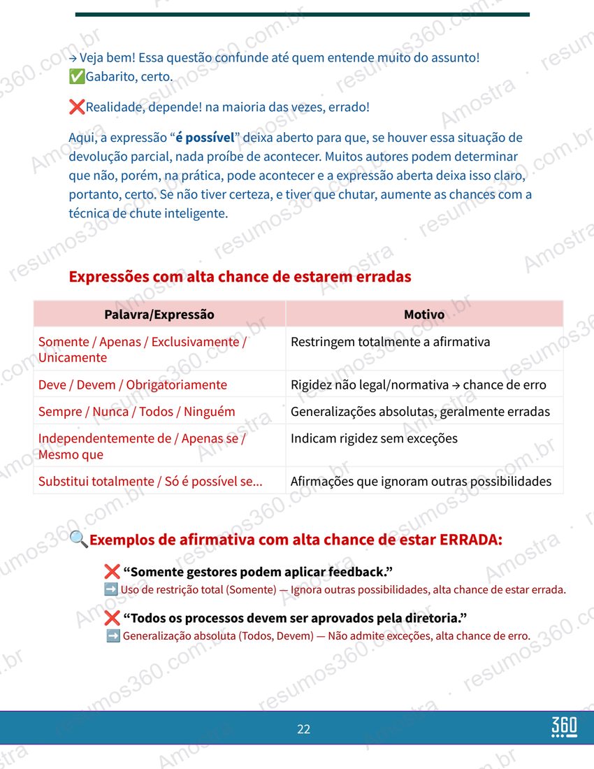 Página do material Técnica de Chute Cebraspe (Certo/Errado)