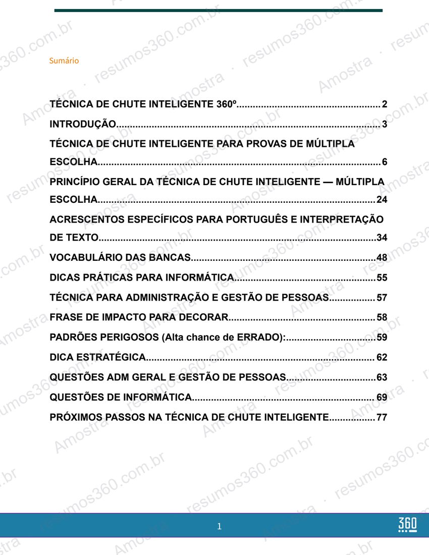 Página do material Técnica de Chute Múltipla Escolha