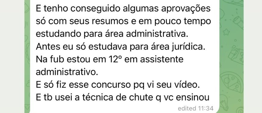Aluna conta que conseguiu aprovações estudando pelos resumos e ficou em 12º na FUB