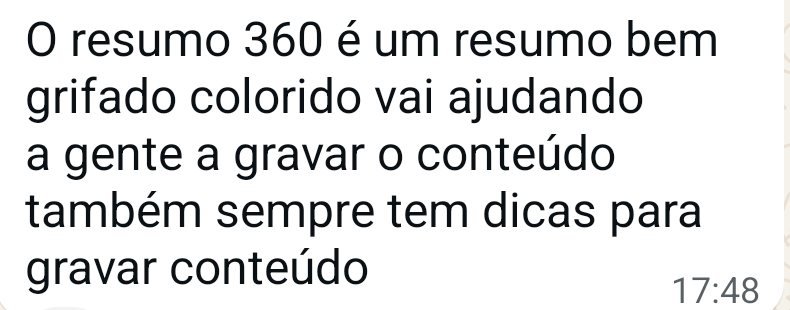 Aluna comenta que os resumos são grifados e coloridos, ajudando a gravar