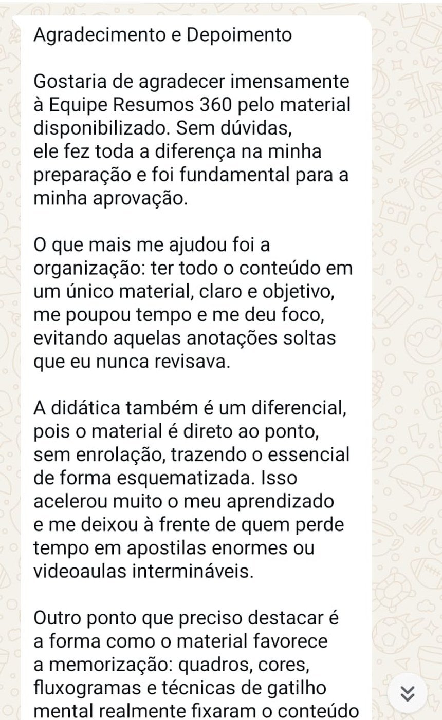 Aluno agradece pelo material e diz que ele foi fundamental para a aprovação dele