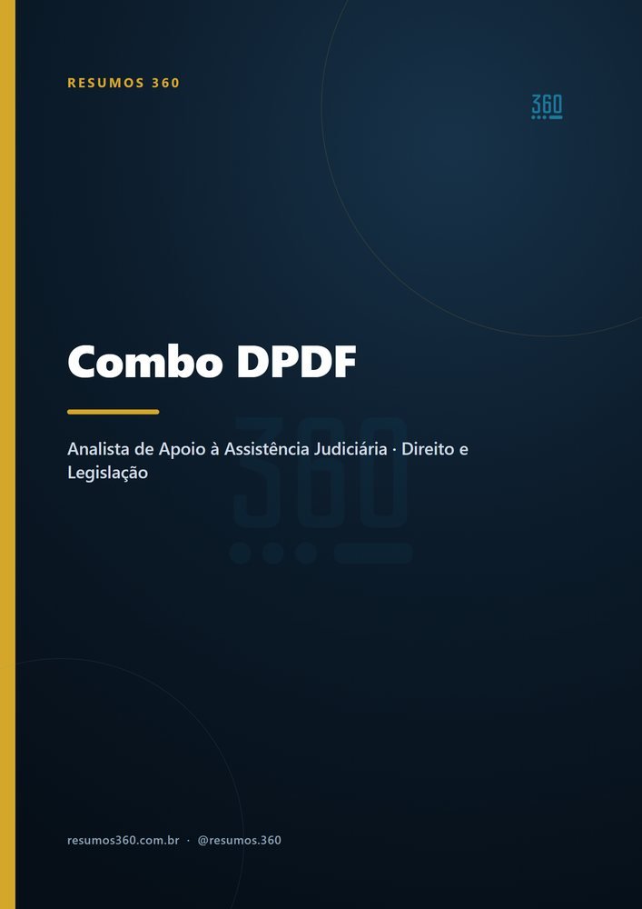 Capa do Combo DPDF, Analista de Apoio à Assistência Judiciária, Direito e Legislação