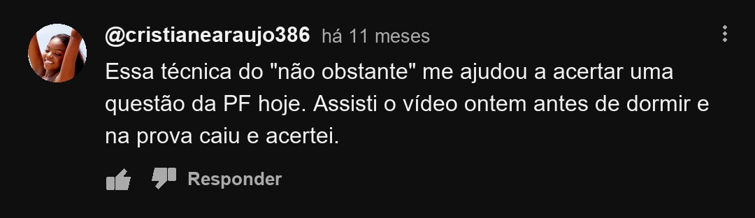 Comentário real de aluno 3