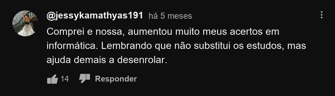 Comentário real de aluno 4