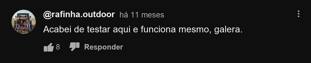 Comentário real de aluno 7